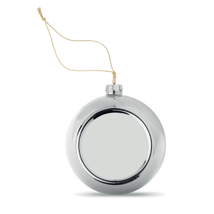 Kerstbal met logo, zilver