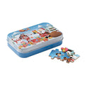 Houten kerstpuzzel in blik, mix