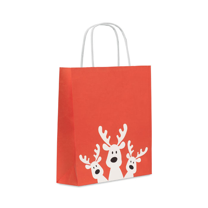 Kerstcadeauzakje van gerecycled papier, rood