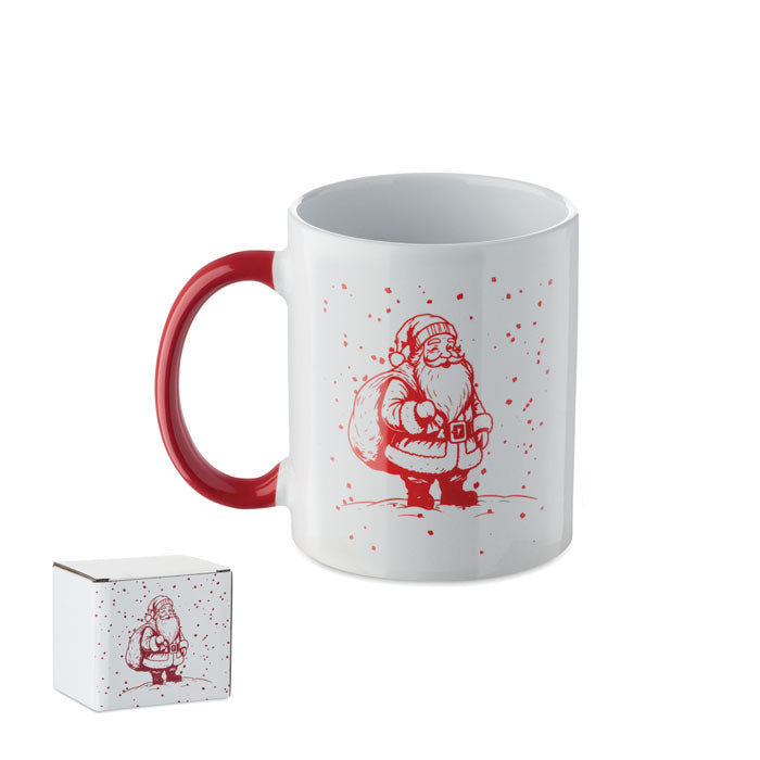 Kerstmok 300 ml, wit/rood