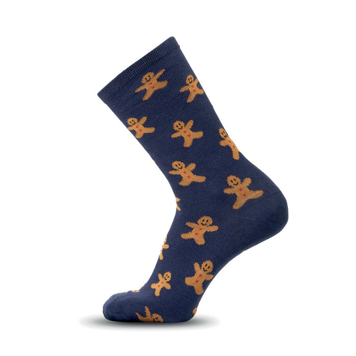 Paar sokken met kerstmotief, blauw