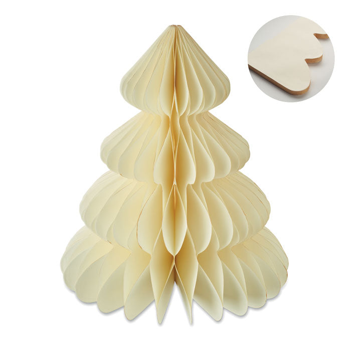 Vouwbare papieren kerstboomdecoratie, groot, beige