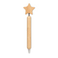 Bamboe balpen met sterdetail, hout