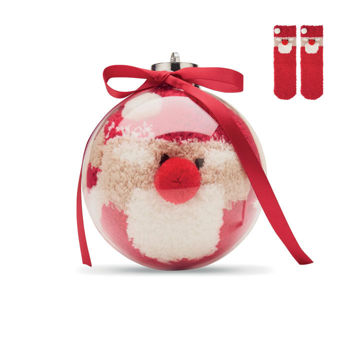 Sokken in kerstman-ornament, rood