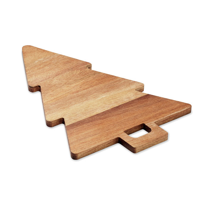 Acaciahouten serveerplank in kerstboomvorm, hout