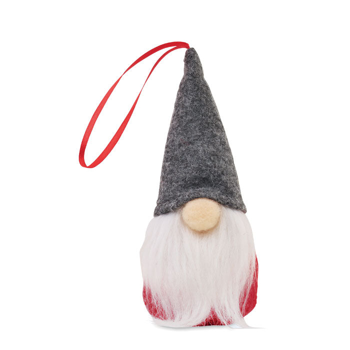 Vilten kabouter kerstboomhanger, grijs