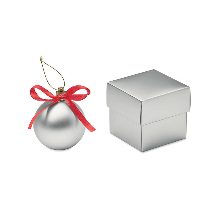 Kerstbal met lint, doorsnede 5,8 cm, zilver