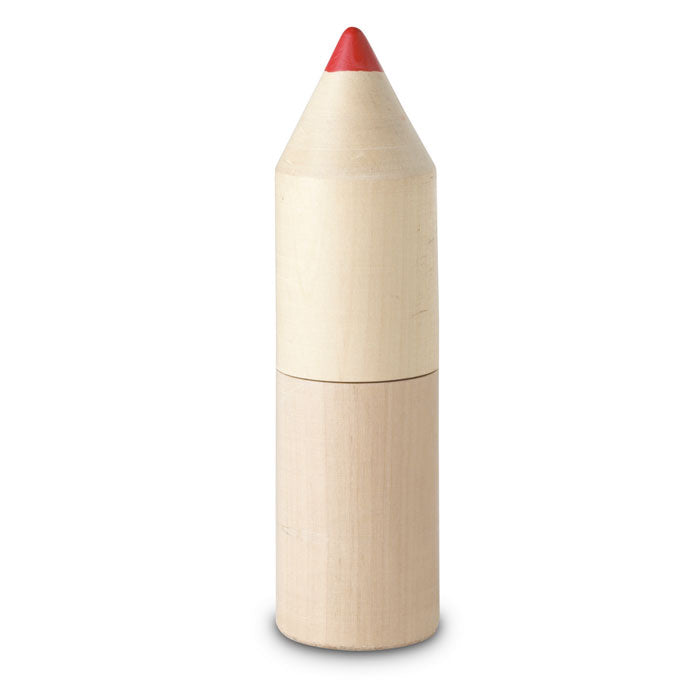 Kleurpotloden, set van 12, in houten koker, hout