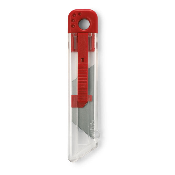 Hobbymes met automatisch terugspringend lemmet, rood