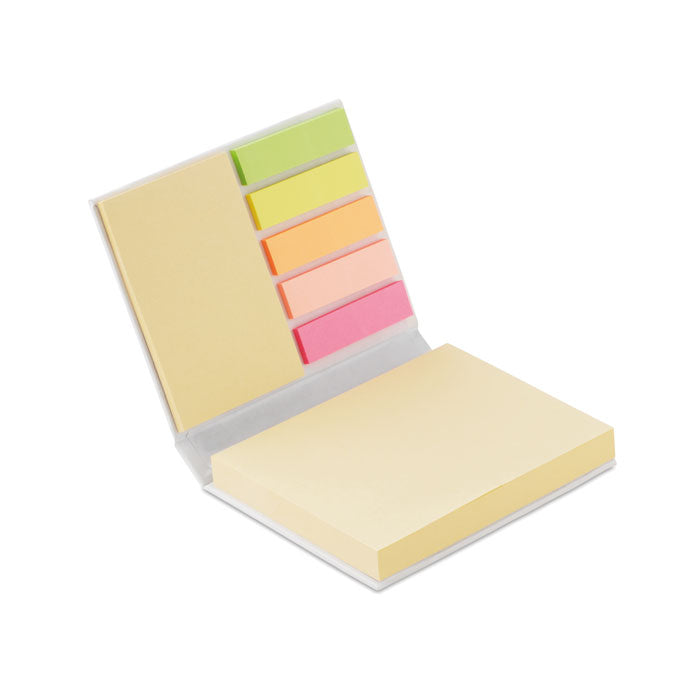 Memoblokje met paginamarkers, 3-delig, wit