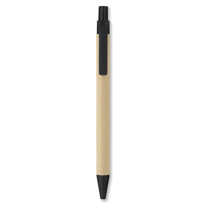 Balpen met gerecycled papieren grip, zwart