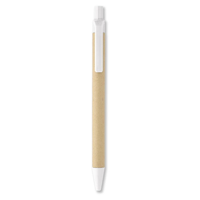 Balpen met gerecycled papieren grip, wit