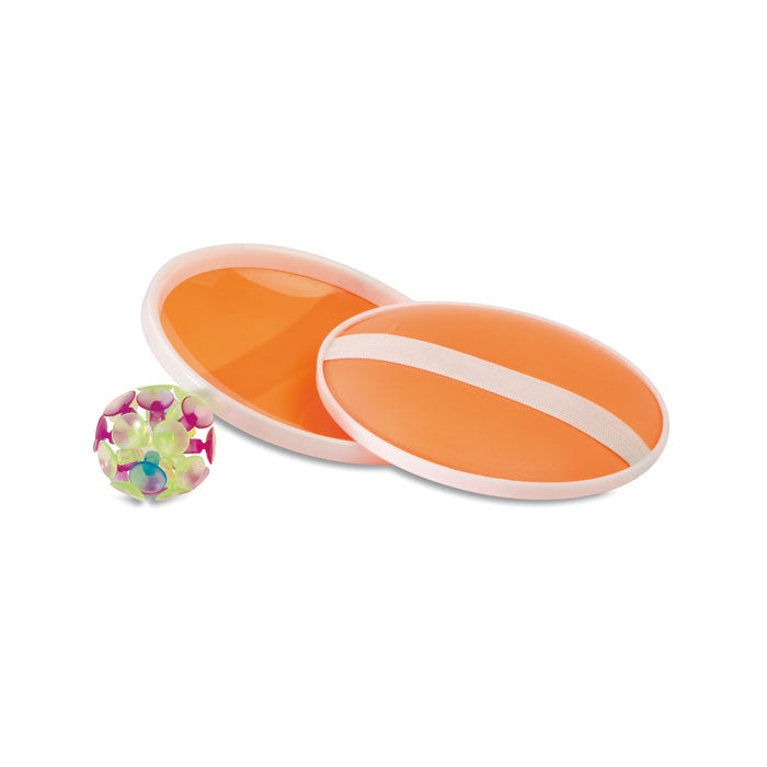 Balspelletje met zuignapbal en 2 houders, oranje