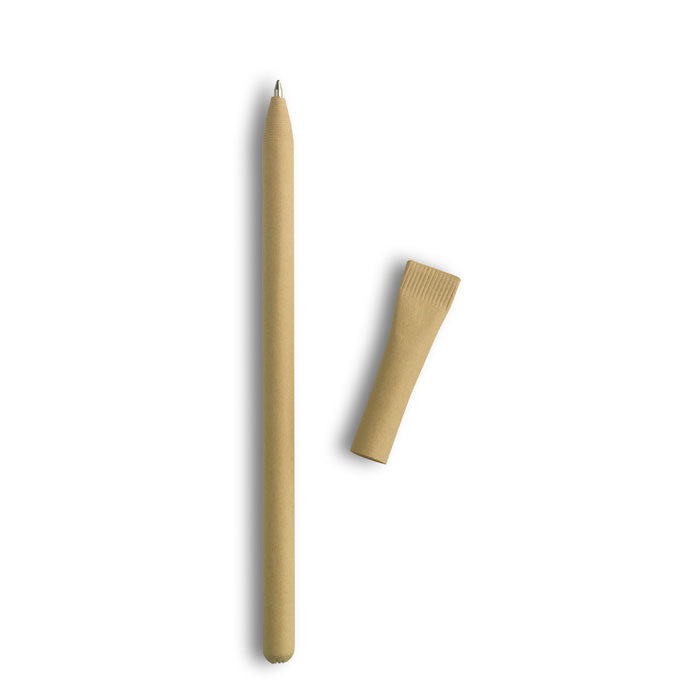 Balpen met dop van gerecycled papier, beige