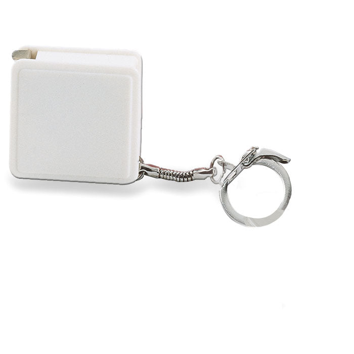 Rolmaat met sleutelhanger, 1 meter, wit
