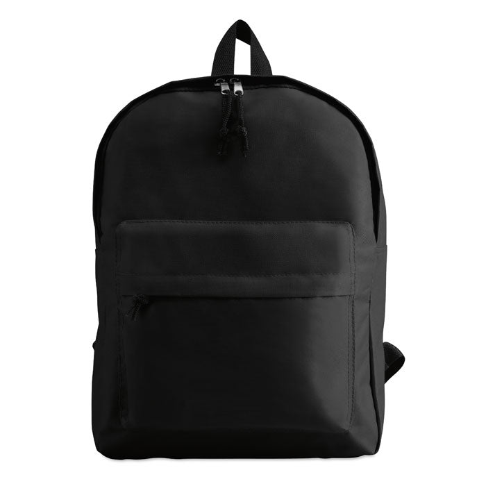 Rugzak met voorvak, 600D polyester, zwart