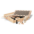 Spellenset in houten doos, hout