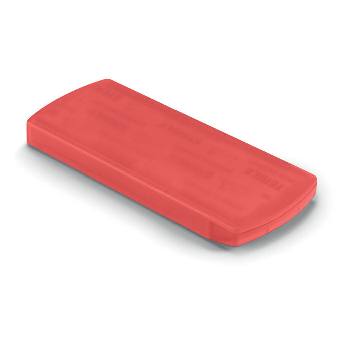 Pleisterdoosje, 5 stuks, transparant rood