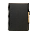 Notitieboek groot formaat van gerecycled papier met pen, zwart