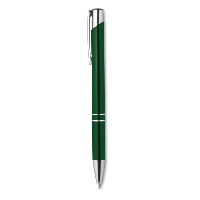 Drukknop balpen van gerecycled aluminium, groen