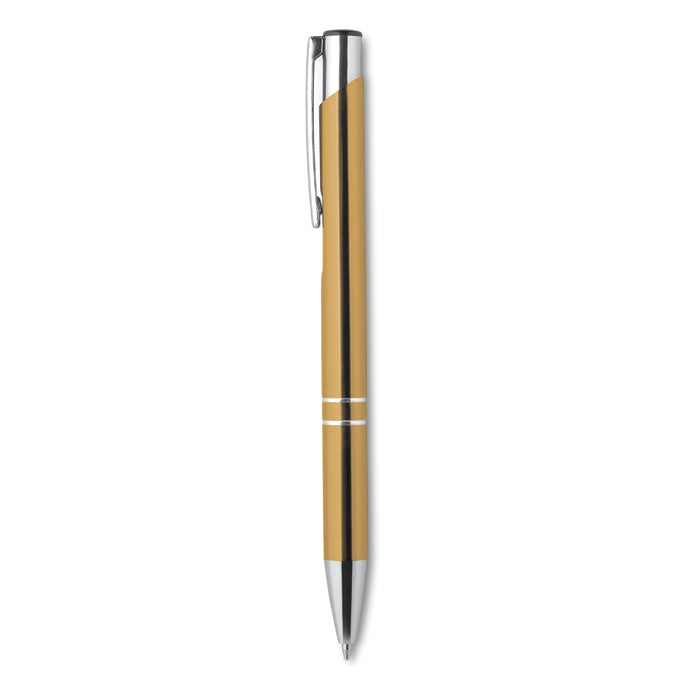 Drukknop balpen van gerecycled aluminium, goud