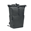 Rolltop laptoprugzak 15 inch, gerecycled polyester, zwart