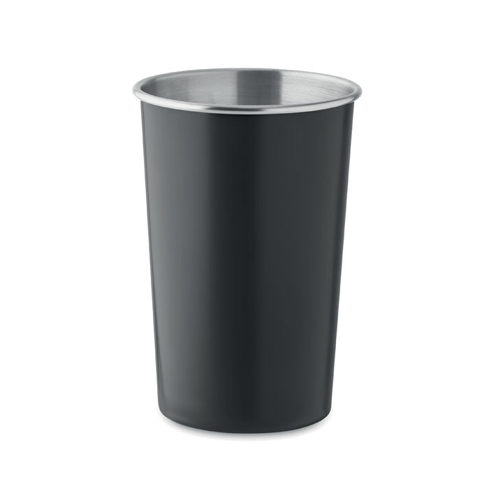 Herbruikbare beker 350 ml, gerecycled rvs, zwart