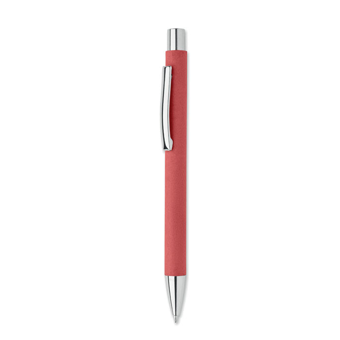 Balpen van gerecycled papier met ijzeren details, rood