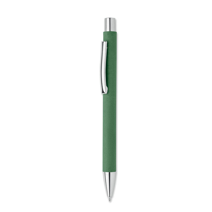 Balpen van gerecycled papier met ijzeren details, groen