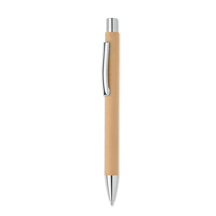 Balpen van gerecycled papier met ijzeren details, beige