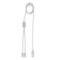 Oplaadkabel van aluminium, 120 cm, zilver