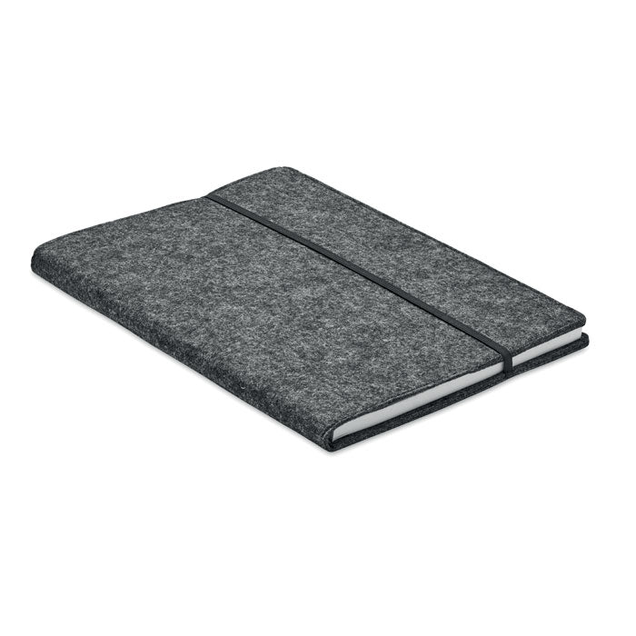 Notitieboek A5 met vilten kaft, steengrijs