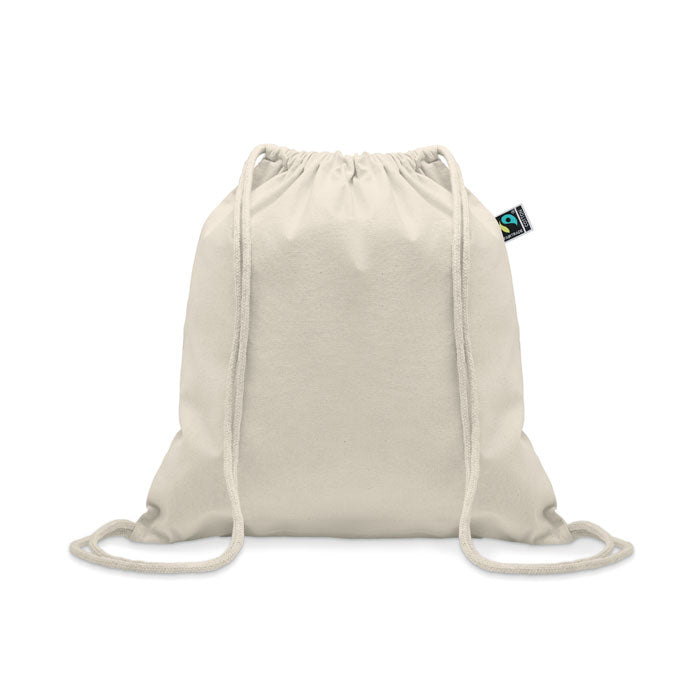 Rugzak met koord, fairtrade katoen, beige