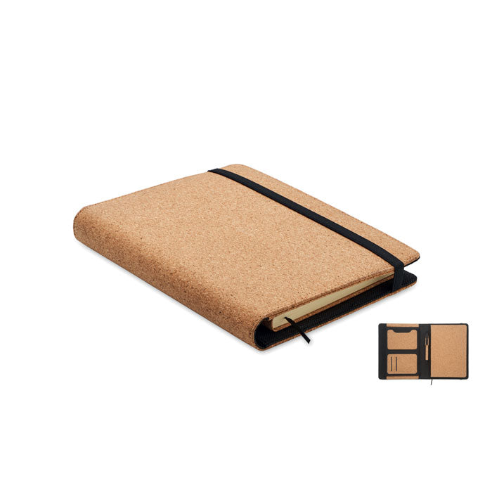 A5-portfolio met kurken omslag, beige