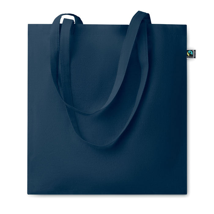 Boodschappentas in kleur, fairtrade katoen, blauw
