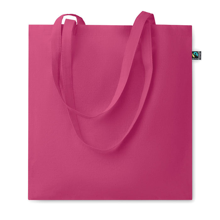 Boodschappentas in kleur, fairtrade katoen, fuchsia
