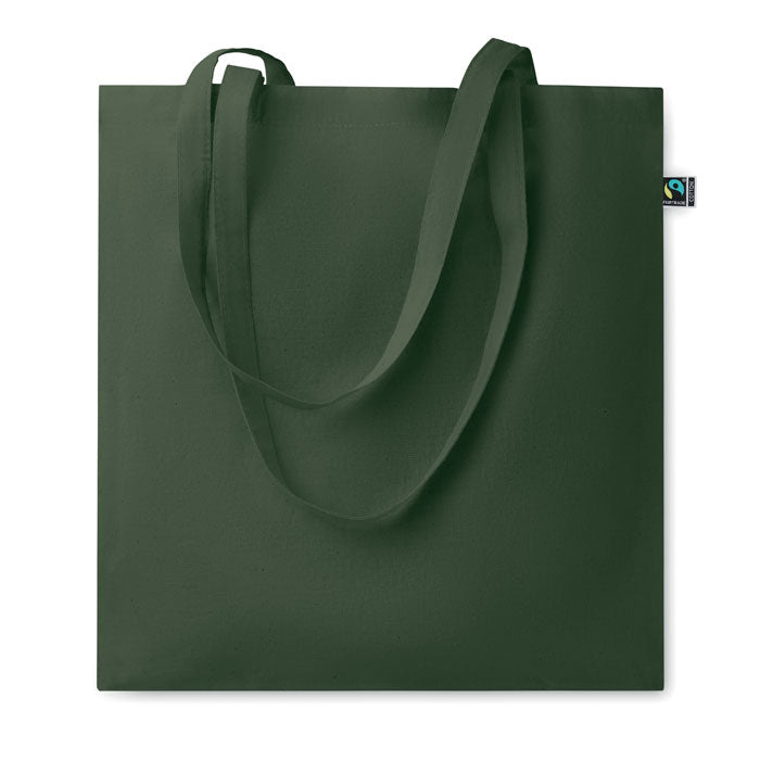 Boodschappentas in kleur, fairtrade katoen, donker marinegroen