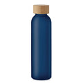 Glazen fles 500 ml met bamboe dop, transparant blauw