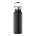 Thermosfles 500 ml met handvatdop, gerecycled rvs, zwart