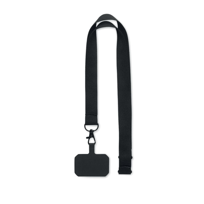 Lanyard met telefoonkoord, zwart