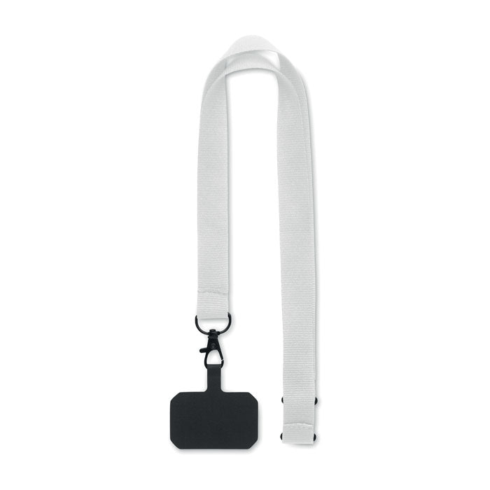 Lanyard met telefoonkoord, wit