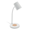 Bureaulamp met draadloze oplader en speaker, wit