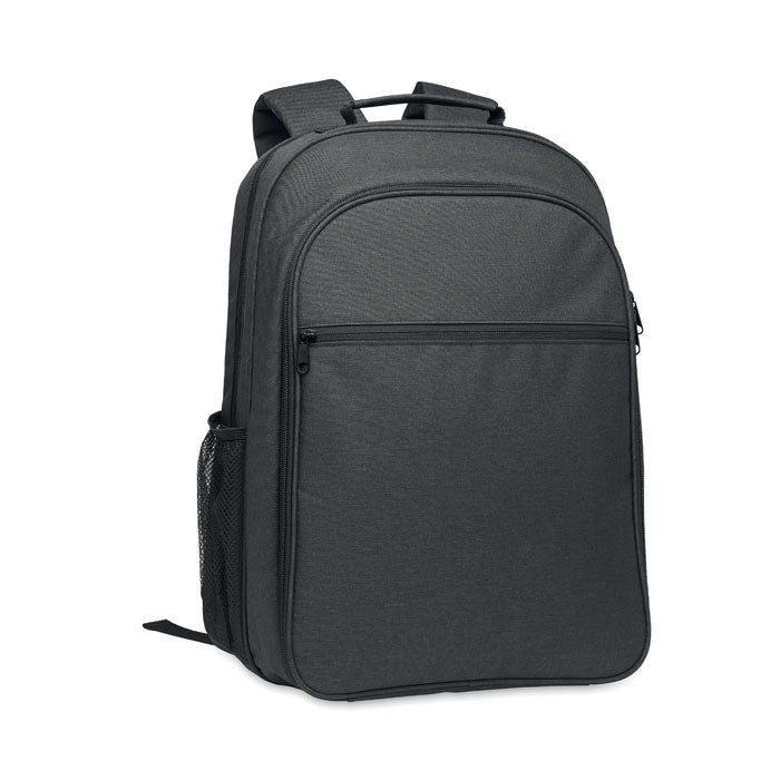 Koelrugzak 15 inch, gerecycled polyester, zwart