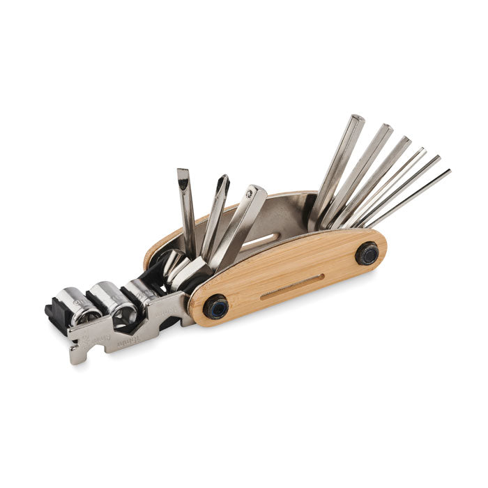 Multitool met bamboe behuizing, 11 functies, hout