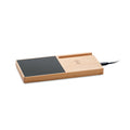 Draadloze oplader met bekerwarmer, bamboe, hout