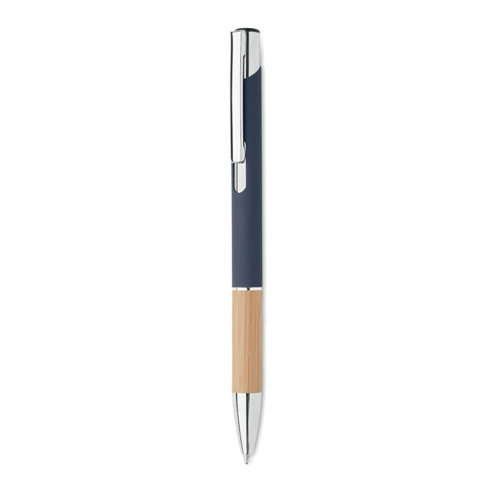 Pen met bamboe grip, blauw