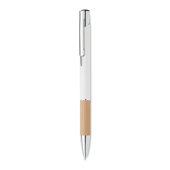 Pen met bamboe grip, wit
