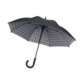 Paraplu 23 inch met geruit binnenpatroon, zwart