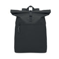 Rolltop laptoprugzak 15 inch, polyester, zwart