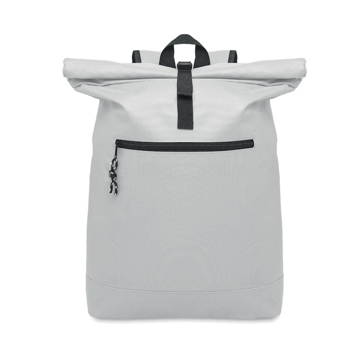 Rolltop laptoprugzak 15 inch, polyester, wit
